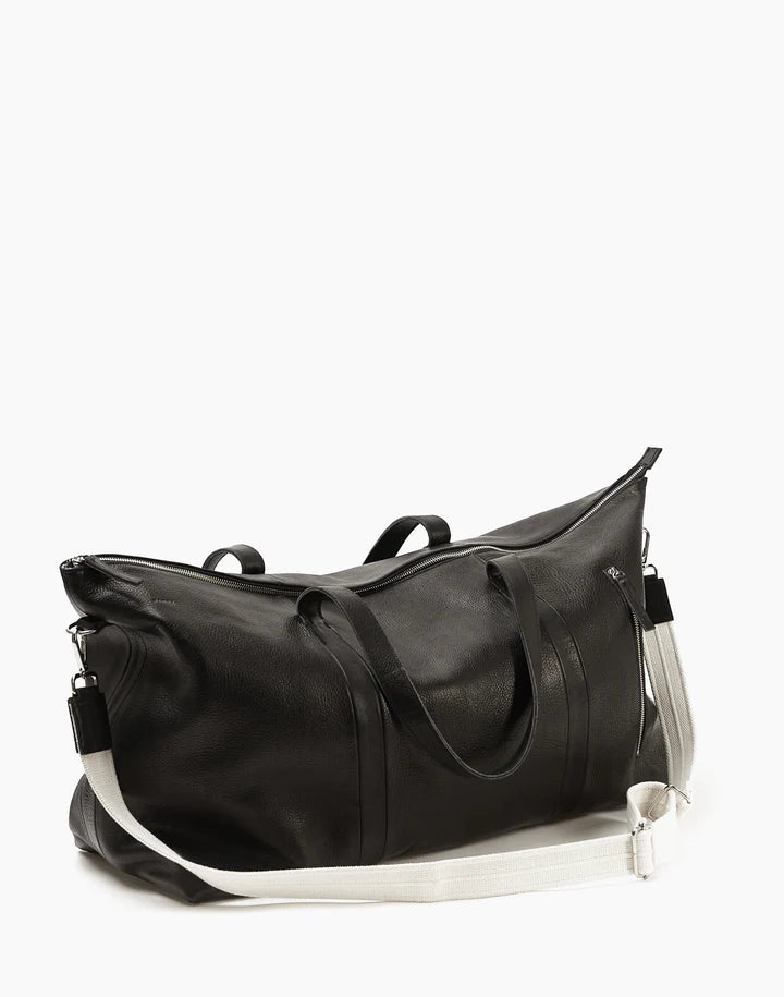 Malbec Weekend Bag - Black/ Leather Strap