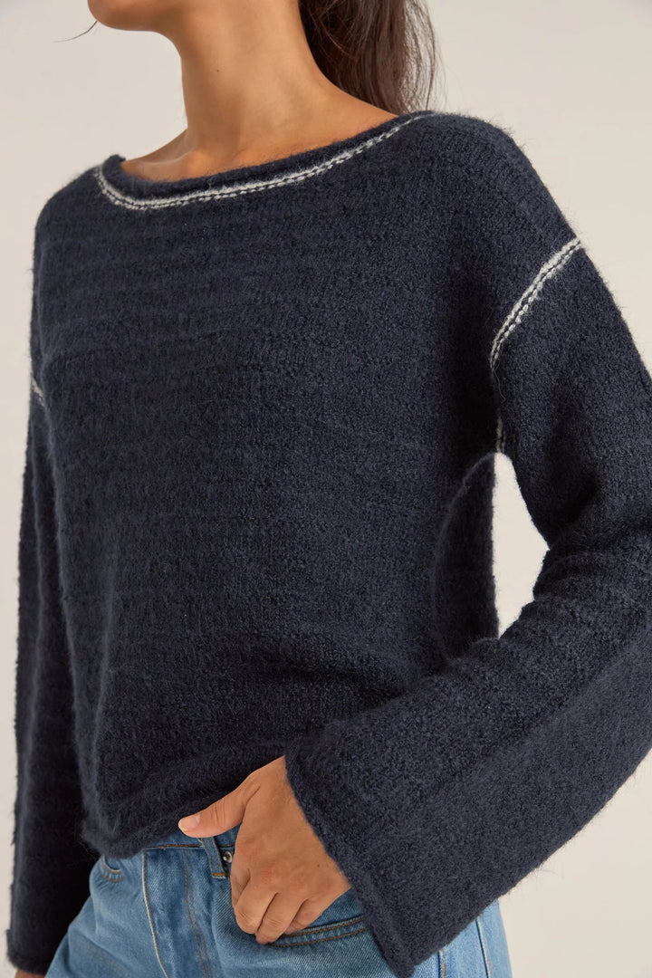 Baklava Knit Top - Navy