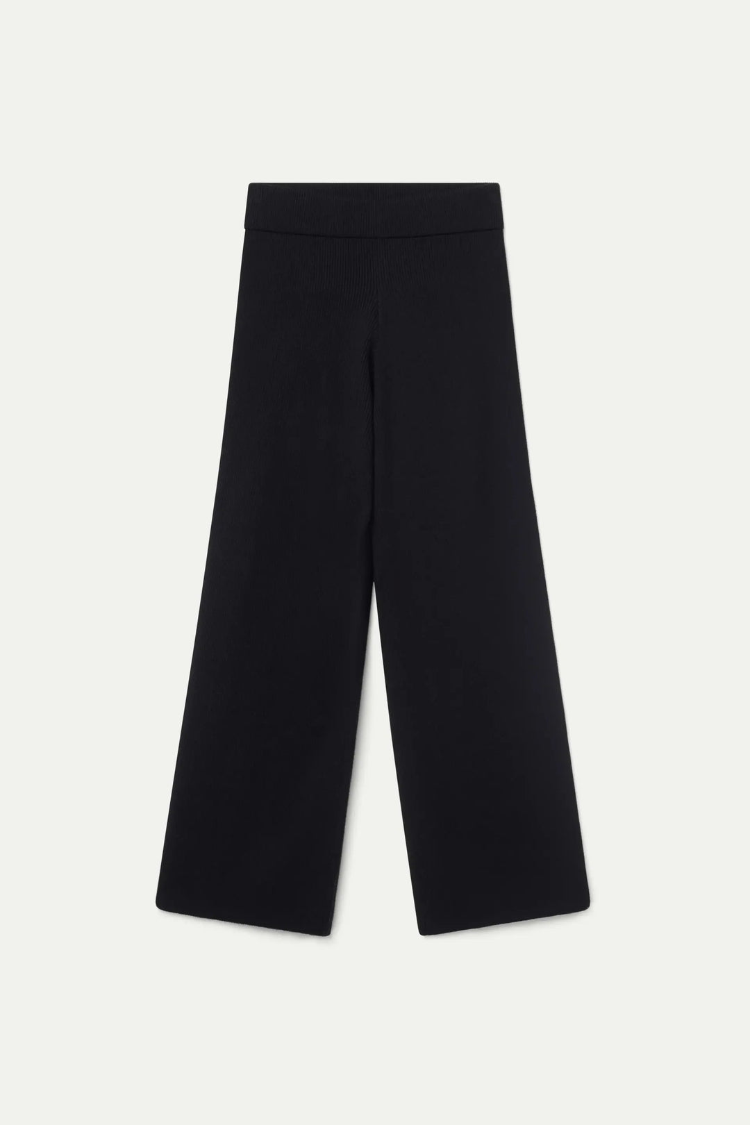 Black Knit Straight Trousers