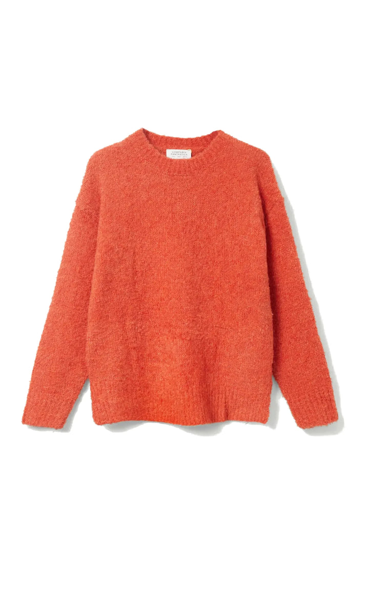 Orange Fluffy Knit Sweater