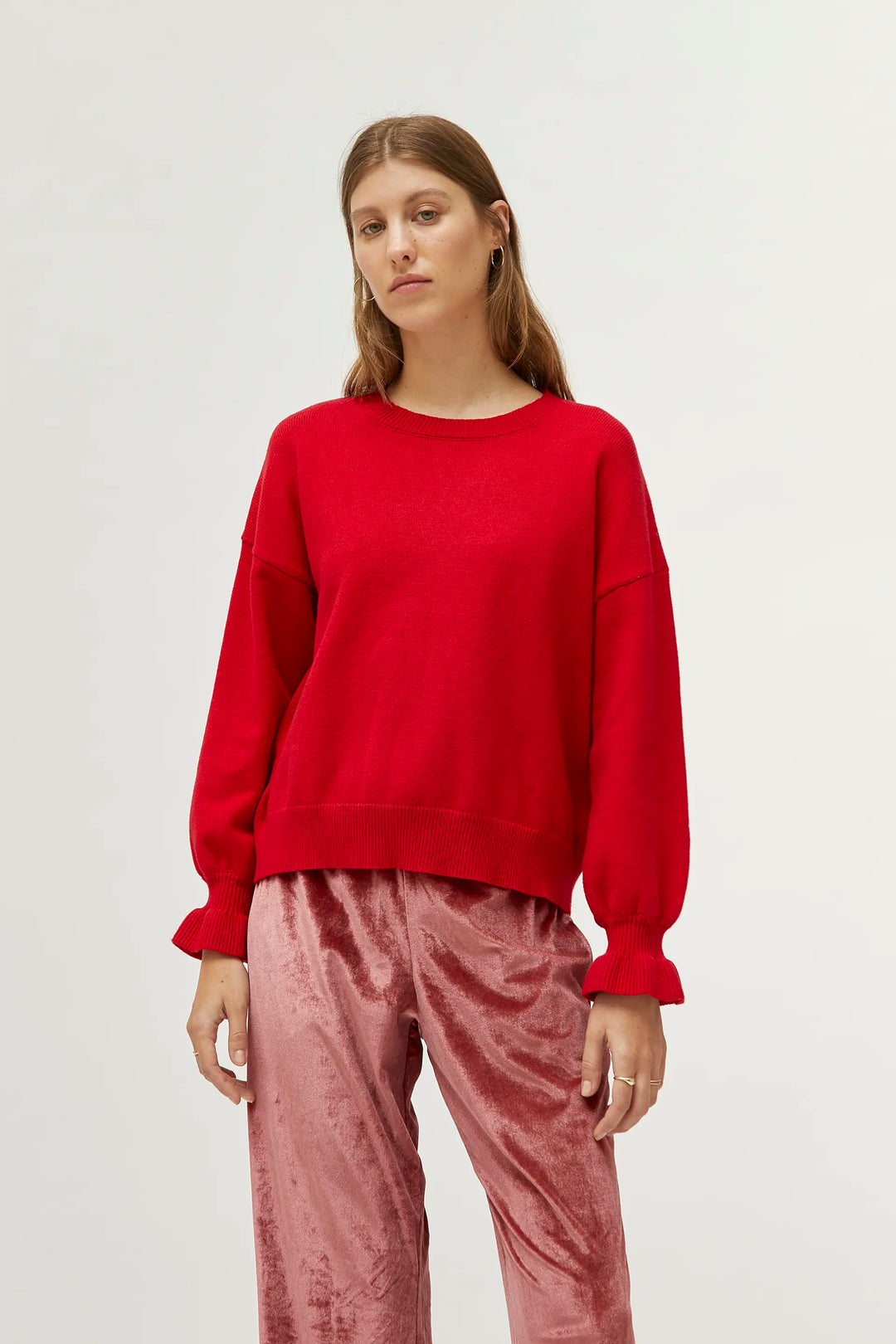 Cuff Sweater - Red