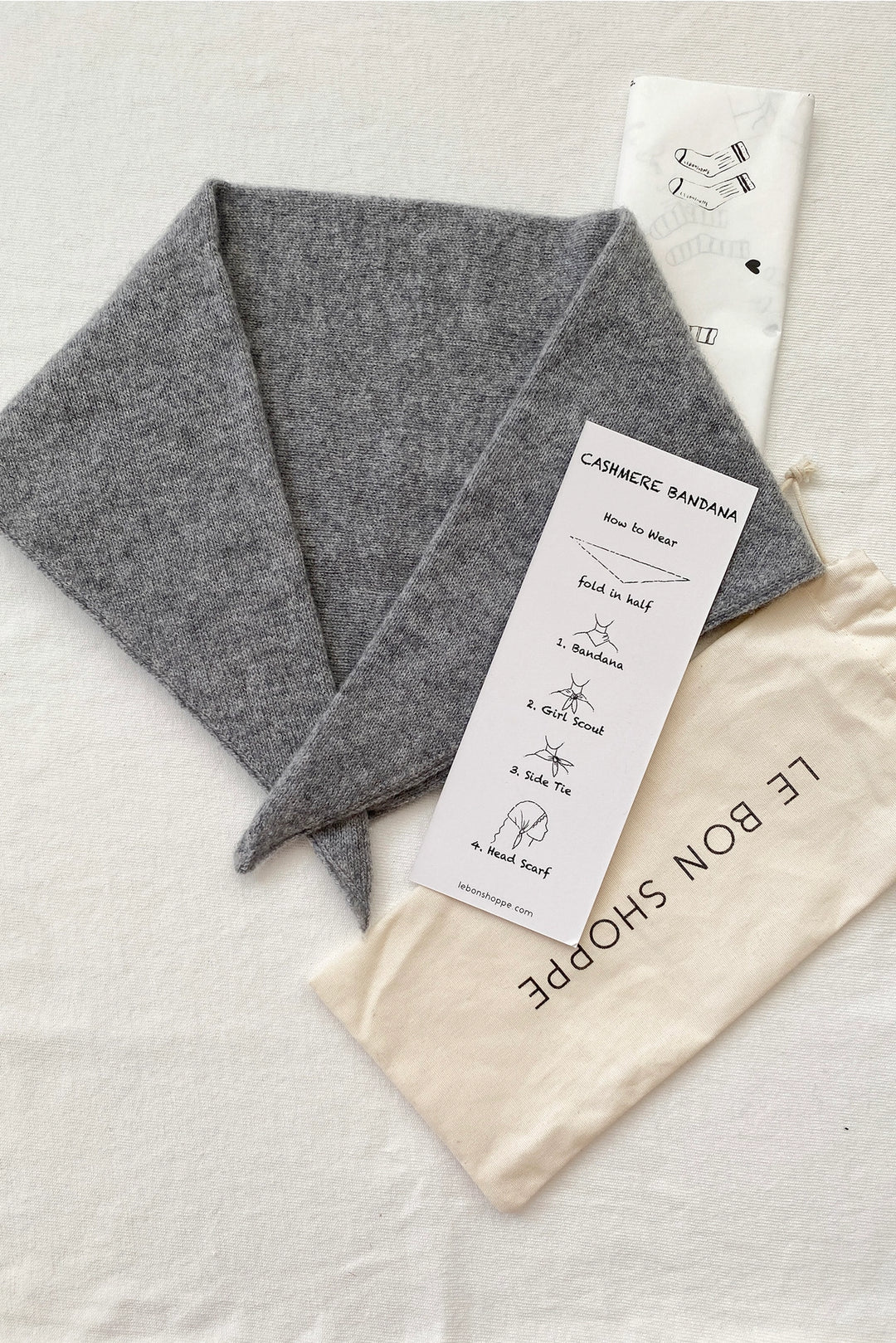 Cashmere Bandana - Heather Grey