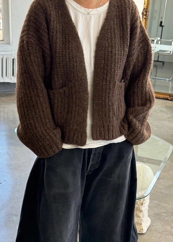 Alpaca Sweater Jacket - Wood