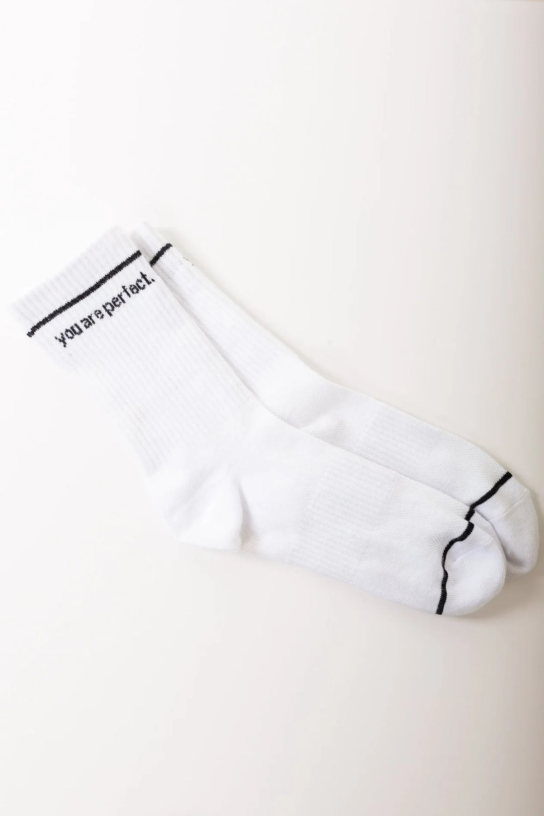 You Are Perfect Socks - White