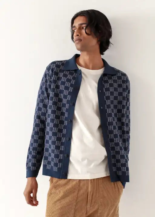 Zigger LZ Cardigan - Navy Iris / Silver Blue