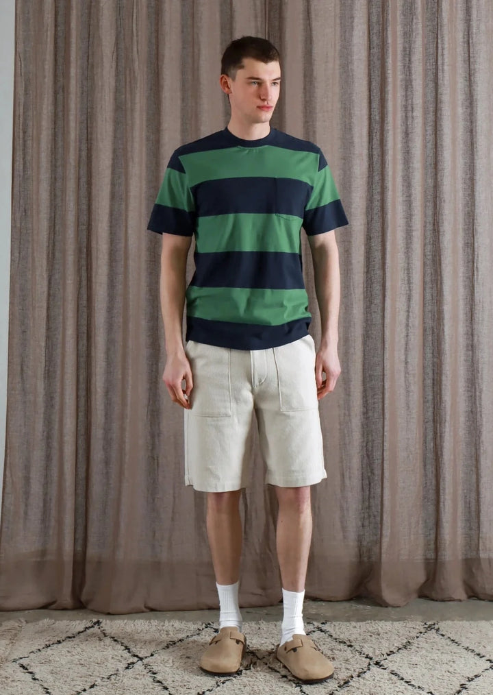 Crew Pocket Tee Shirt - Bold Stripe