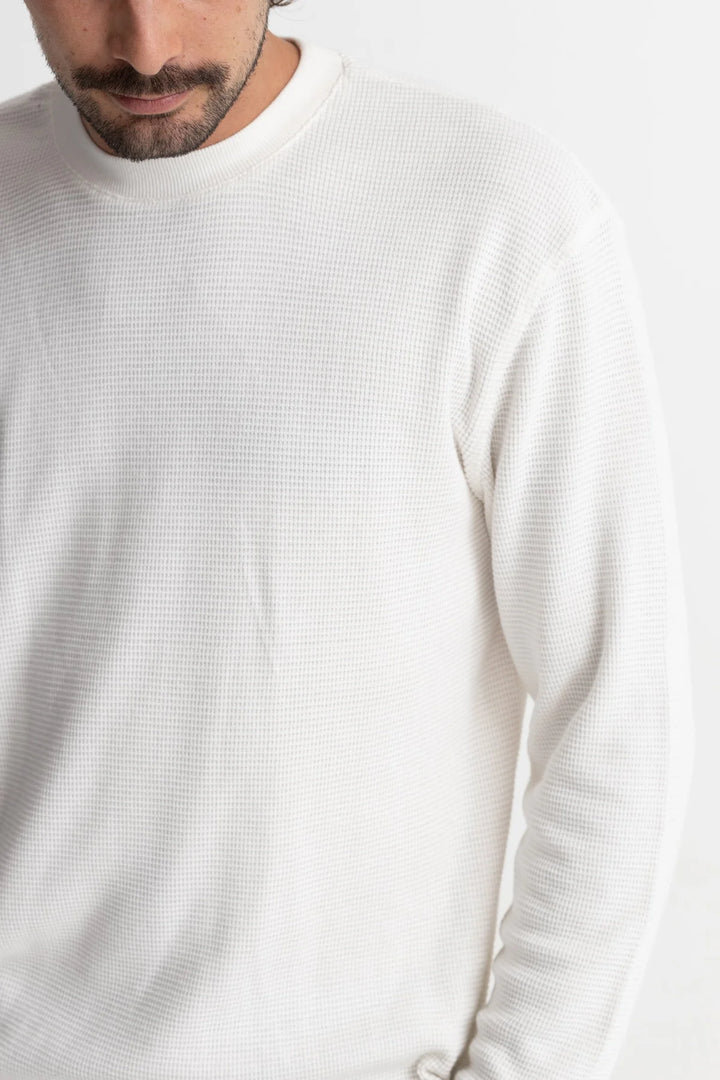 Classic Waffle Knit L/S - Vintage White