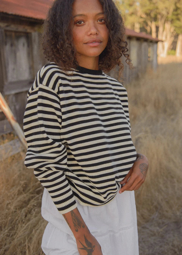 Vintage Crewneck - Black / Cream