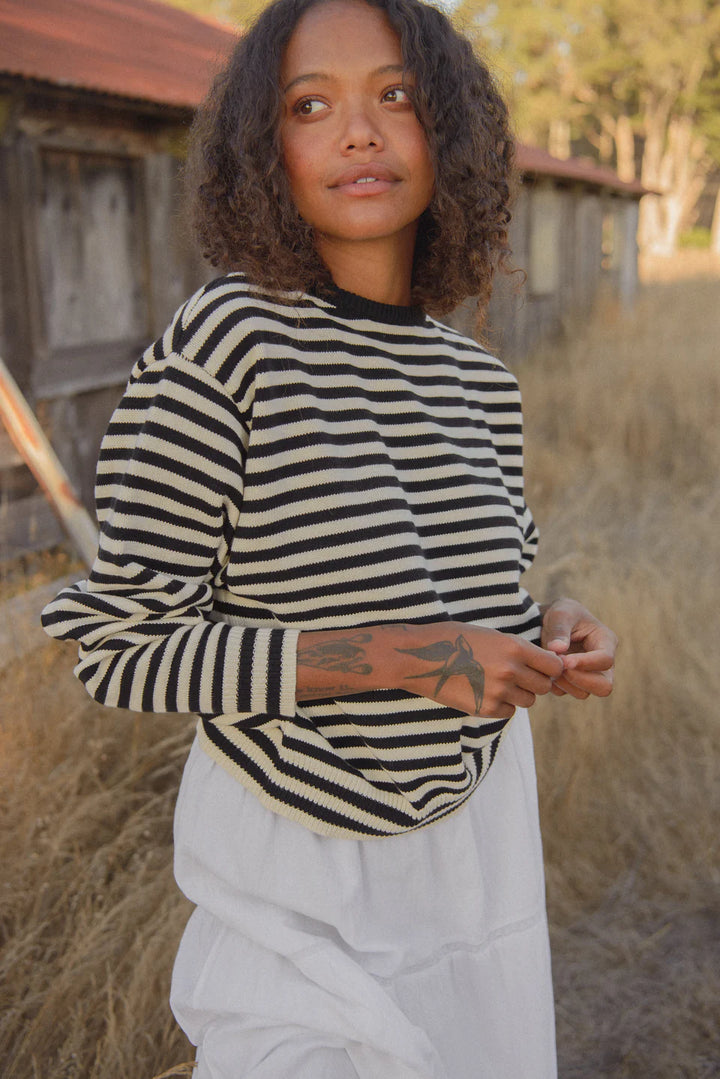 Vintage Crewneck - Black / Cream