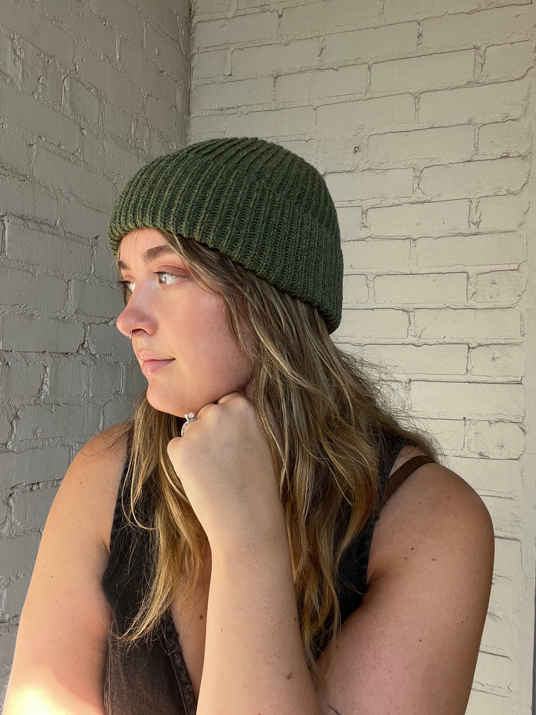 Merino Wool Beanie - Green