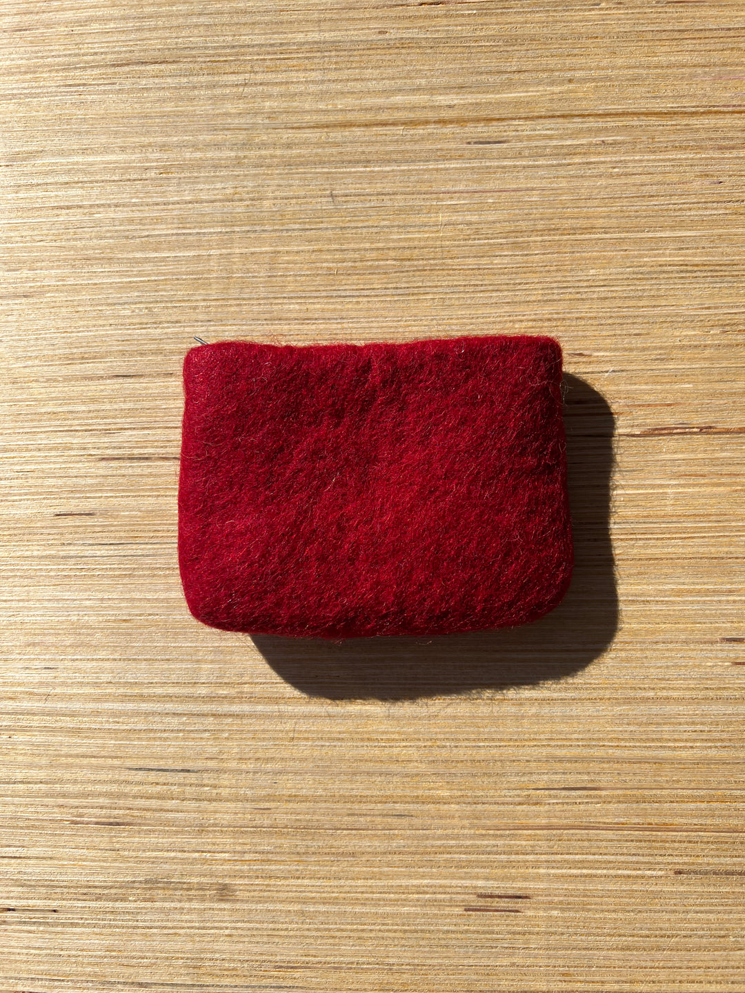 Wool Coin Pouch - Red