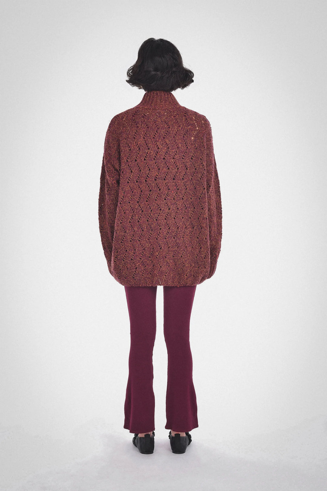 Marlene Tunic Sweater - Dark Cherry Mix