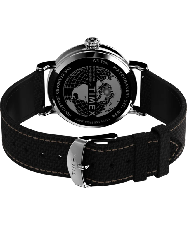 Standard 40mm Fabric Strap Watch - Black/ Silver-Tone/ Black