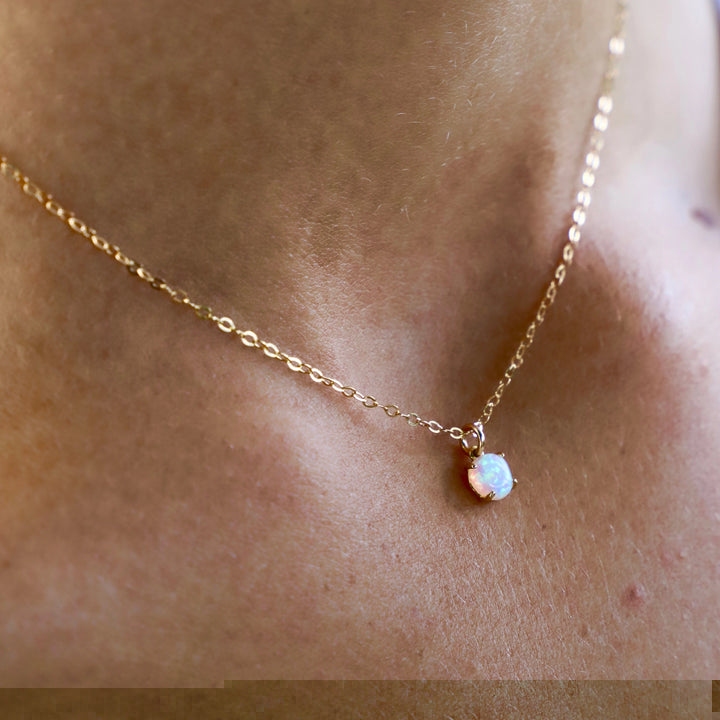 Opal Drop Necklace - Gold