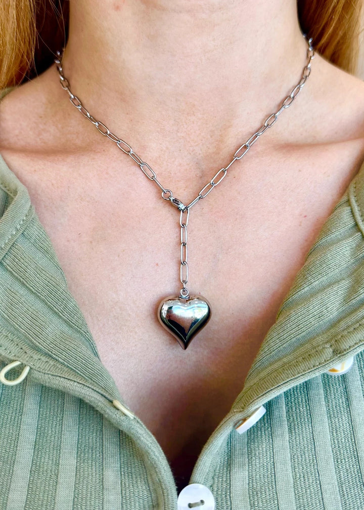 Bubble Heart Necklace - Silver