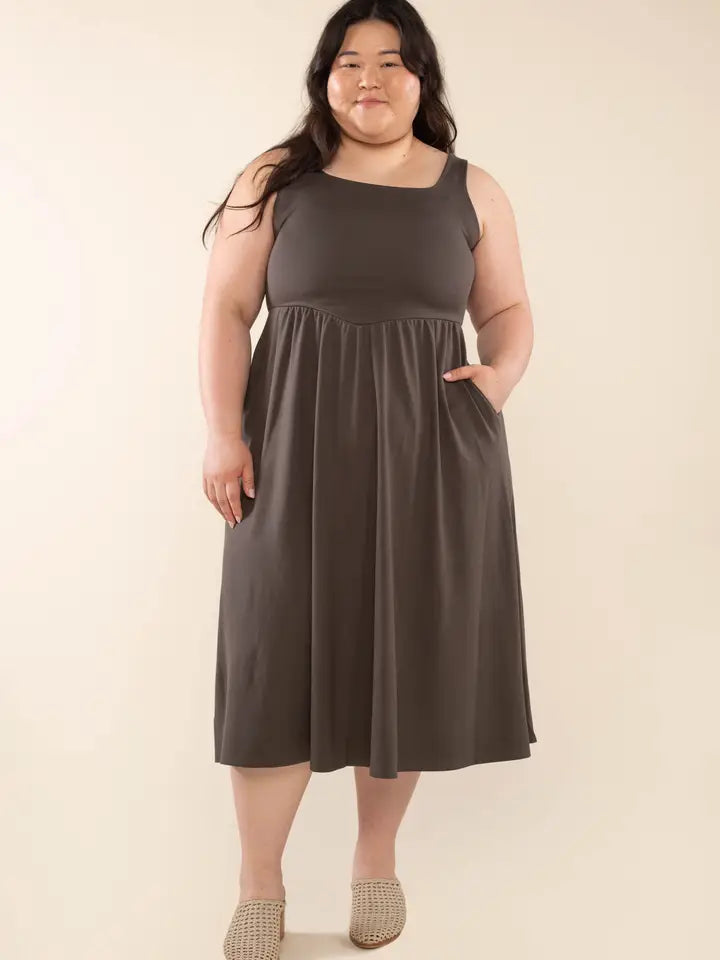 Tomo Arches Dress - Olive