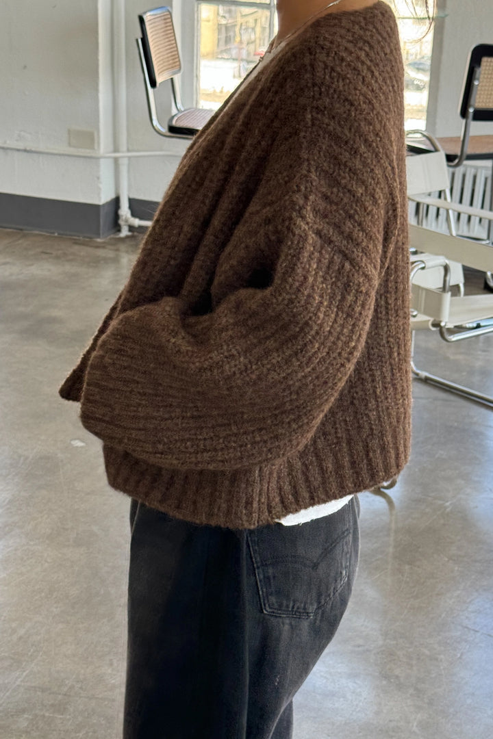 Alpaca Sweater Jacket - Wood