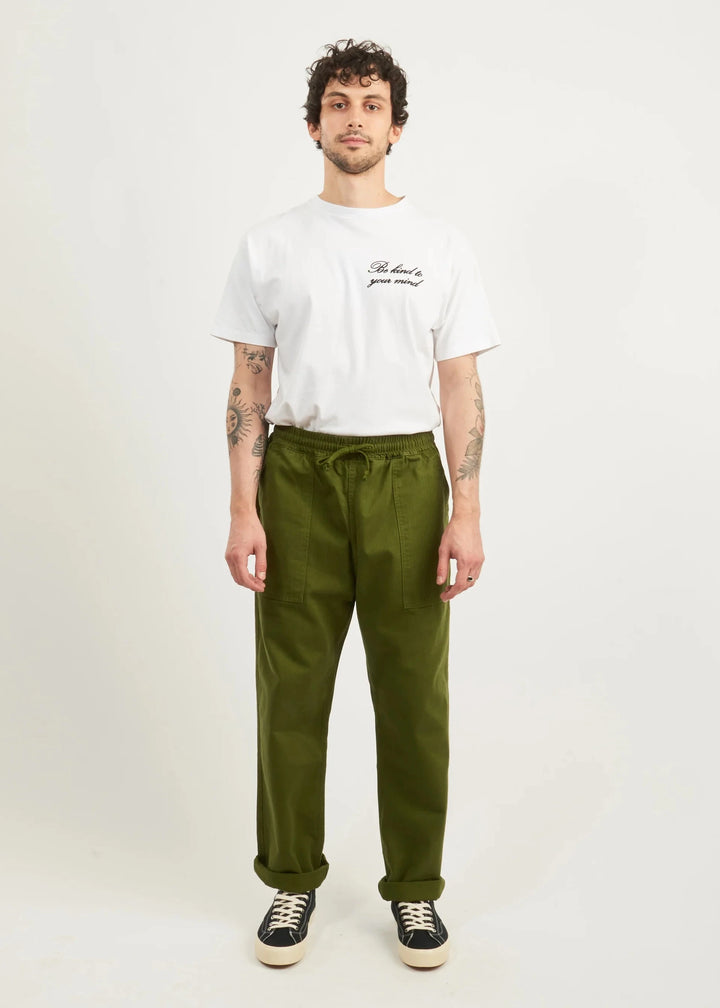 Herringbone Chef Pant - Pesto