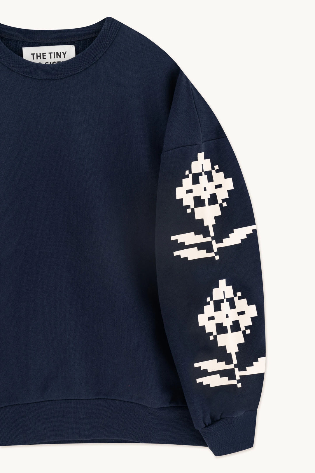 Geometric Flower Sweatshirt - Navy